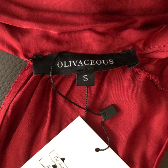 Sexy Cranberry Tie neck blouse - Picture 4 of 5